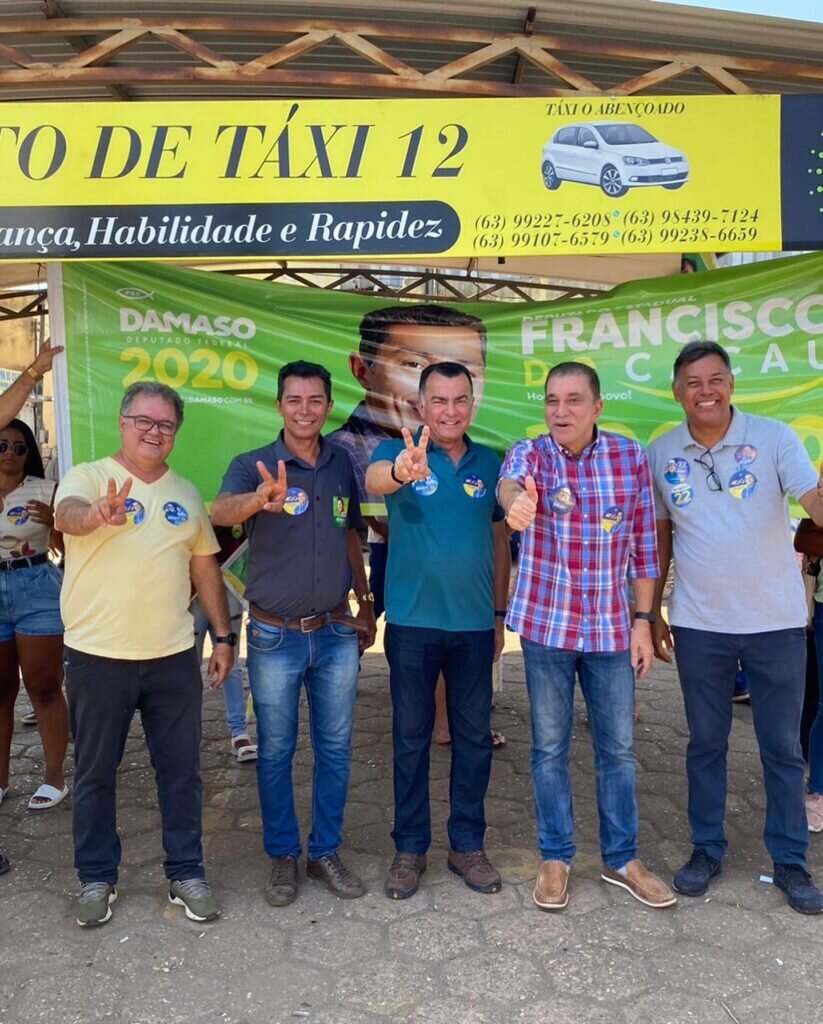 Adriano Rabelo, Francisco do Cacau, Freire Júnior e Carlos Amastha [da esq. para dir.] em agenda em Colinas do Tocantins