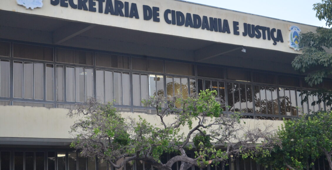 Fachada da Secretaria da Cidadania e Justiça, na Praça dos Girassóis