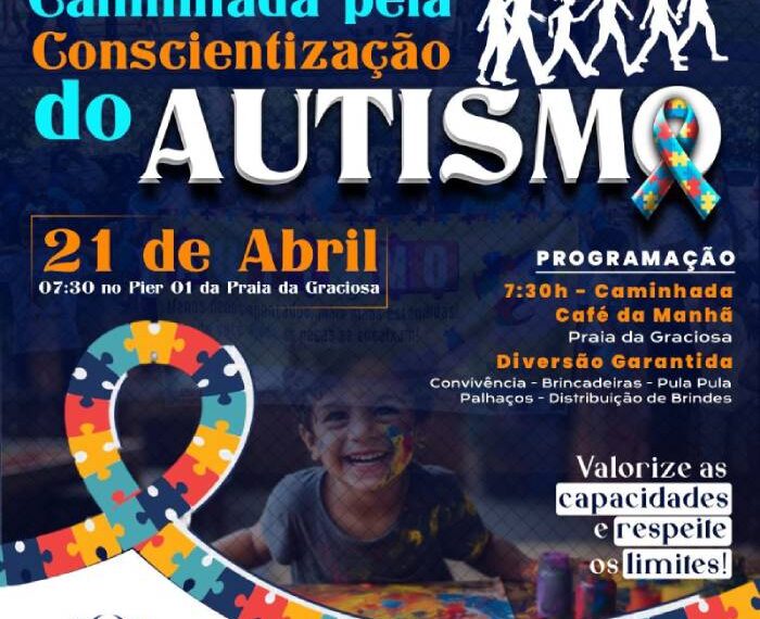 3ª Caminhada de Conscientização do Autismo acontece neste domingo, dia 21 de abril, na Praia da Gracios