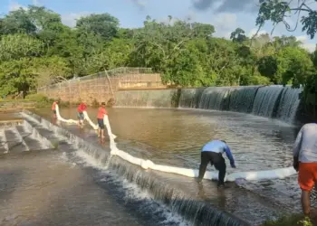 Órgãos municipais acompanham retirada do óleo no lago do Cesamar e FMA considera “complexo” o dano; qualidade da água do Brejo Comprido será avaliada 