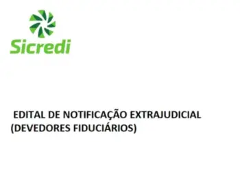 SICREDI | Edital de notificação extrajudicial devedores fiduciários