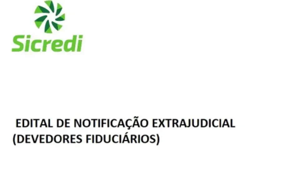 SICREDI | Edital de notificação extrajudicial devedores fiduciários