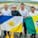 Na inauguração da Ponte de Xambioá, governador Laurez e senador Irajá fazem o ‘L’ com o presidente Lula