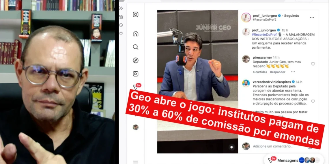RESUMO | Geo abre o jogo: institutos pagam de 30% a 60% de comissão por emendas