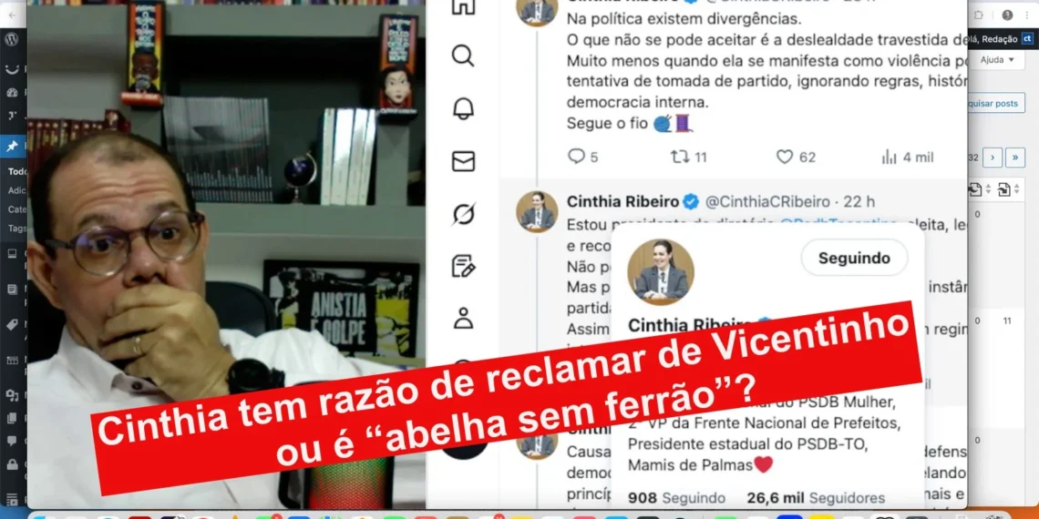 RESUMO | Cinthia tem razão de reclamar de Vicentinho ou é “abelha sem ferrão”?