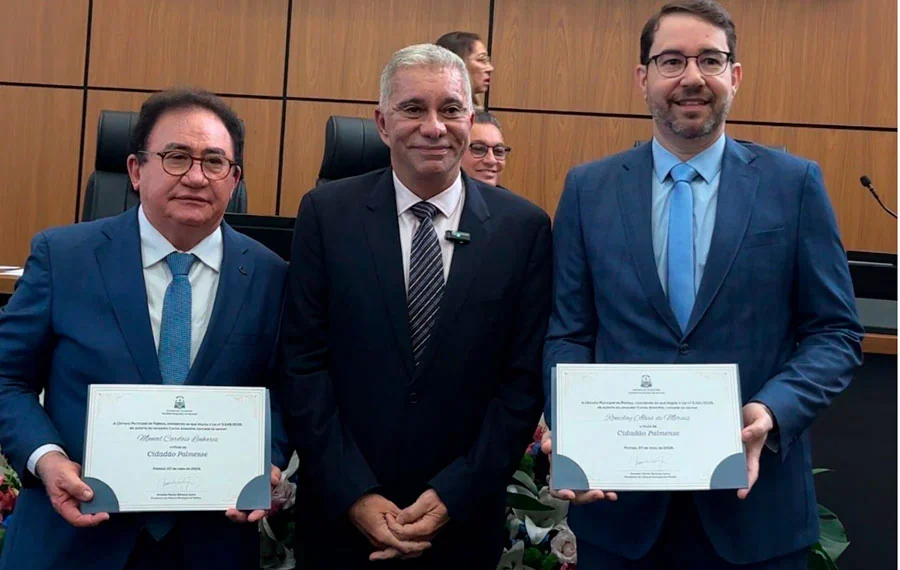 Amastha homenageia juiz Roniclay Alves e ex-presidente da ABIH, Manoel Linhares com Título de Cidadão Palmense