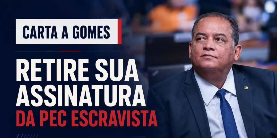 RESUMO | Carta a Gomes: retire sua assinatura da PEC Escravista