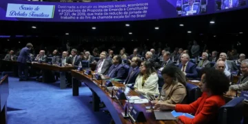 Plenário do Senado durante audiência pública sobre o fim da escala 6x1