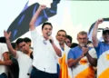 Iratã Abreu no evento de lançamento da pré-candidaturas majoritárias do grupo em Araguaína