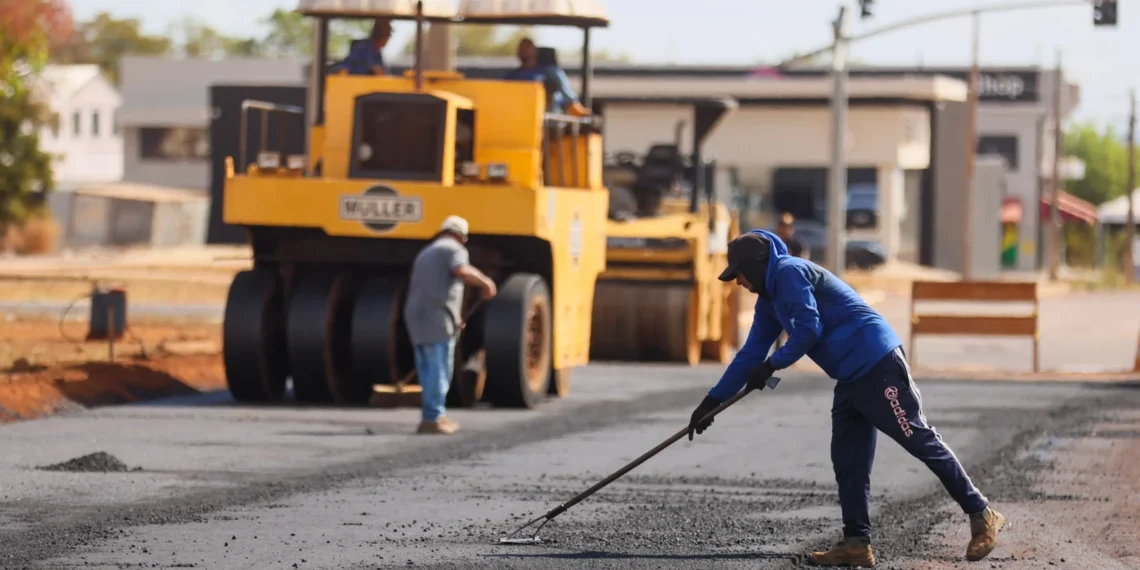 Obra de pavimentação em Palmas