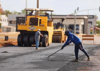 Obra de pavimentação em Palmas