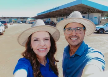 Senadora Dorinha Seabra com o prefeito de Miranorte, Leandro Barbosa